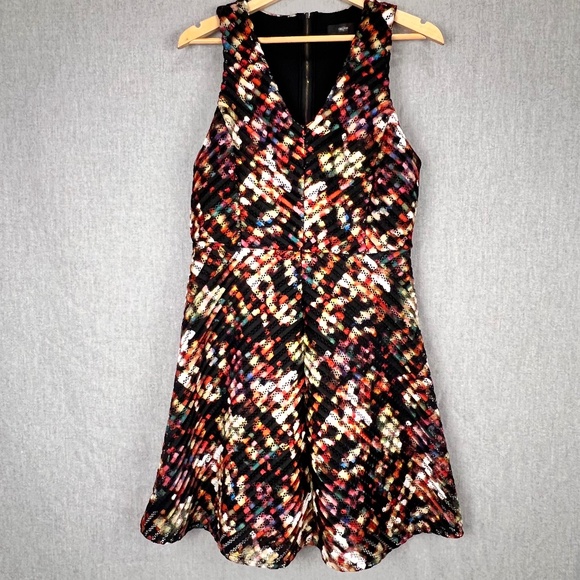 Mossimo Knee-Length Sleeveless Color Pop Eyelet Dress L Cocktail Party Holiday - Picture 1 of 12